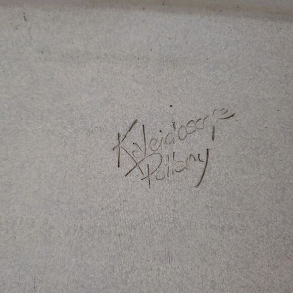 KALEIDOSCOPE POTTERY Rectangular Tray Beige Botanical Leaf Design Stoneware - Picture 7 of 7